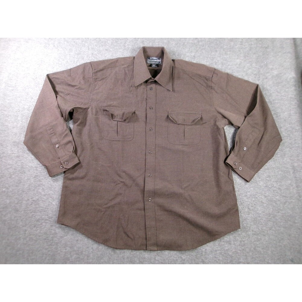 National Outfitters Shirt Men Extra Large Brown Flannel Shacket Outdoor Workwear